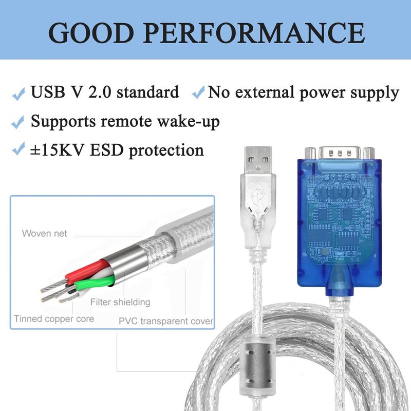 UOTEK محول تسلسلي UOTEK UTEK UT-890A بطول 5 أقدام ومنفذ USB واحد إلى RS-485/422 مع حماية من ESD - Image 5